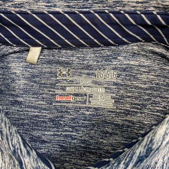 Under Armour UA Heatgear Loose Golf Polo Shirt Mens Large  Blue Short Sleeve - Picture 5 of 7
